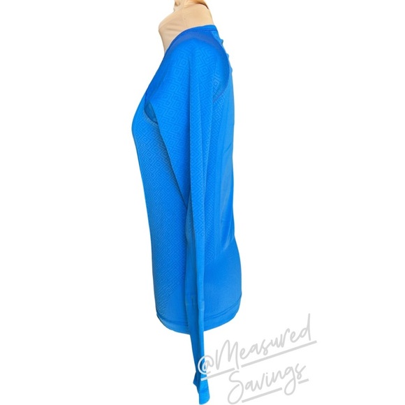 Athleta (Small) Tracker 1/2 Zip Blue Fitted Long Sleeve Top - Size Small - Picture 7 of 12